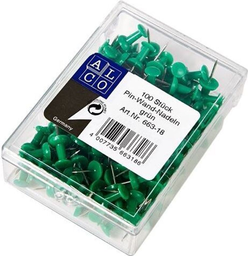 Pinnwandnadel 7,5mm dunkelgrün VE=10x100 Stück