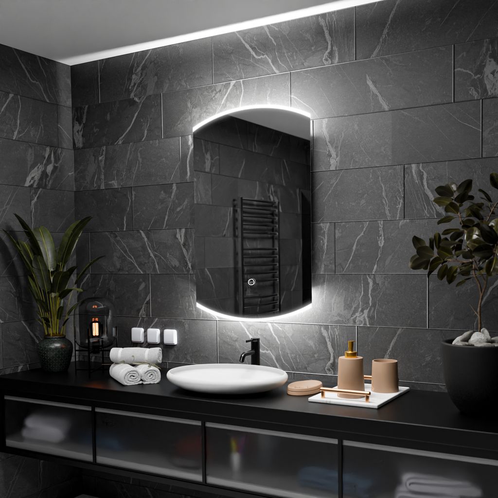 Badspiegel mit LED Beleuchtung und Touch-Schalter - Baltimore - 70 cm, 100 cm