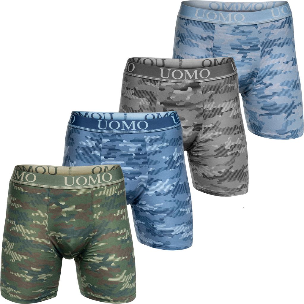 4 oder 8 Herren Boxershorts mit verlängertem Bein ohne "Aufrollen" M-6XL Übergröße Unterwäsche Unterhose Retroshorts Bunt Langes Bein XL 4er P...