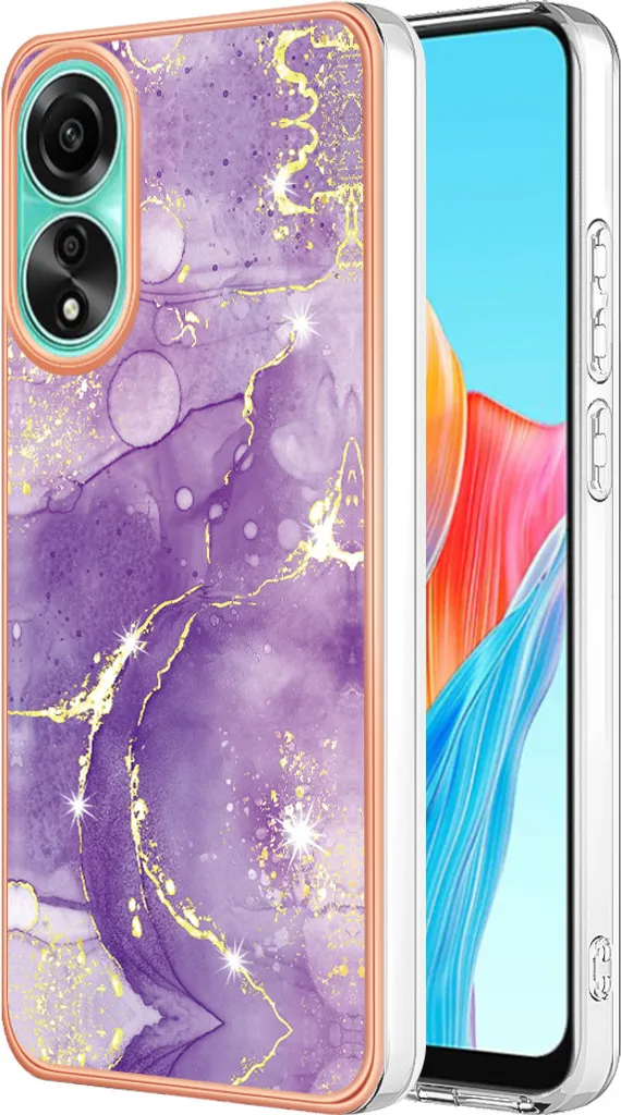 GOKEN Cover Per Oppo A78 5G, Custodia In Silicone TPU Gradiente Rosa/Viola, Antiurto E Antiscivolo - 2