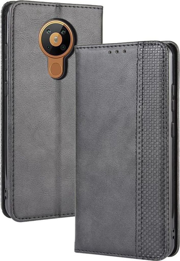 Nokia 5.3 Hülle - Coverup Vintage Style Klapphülle - Schwarz