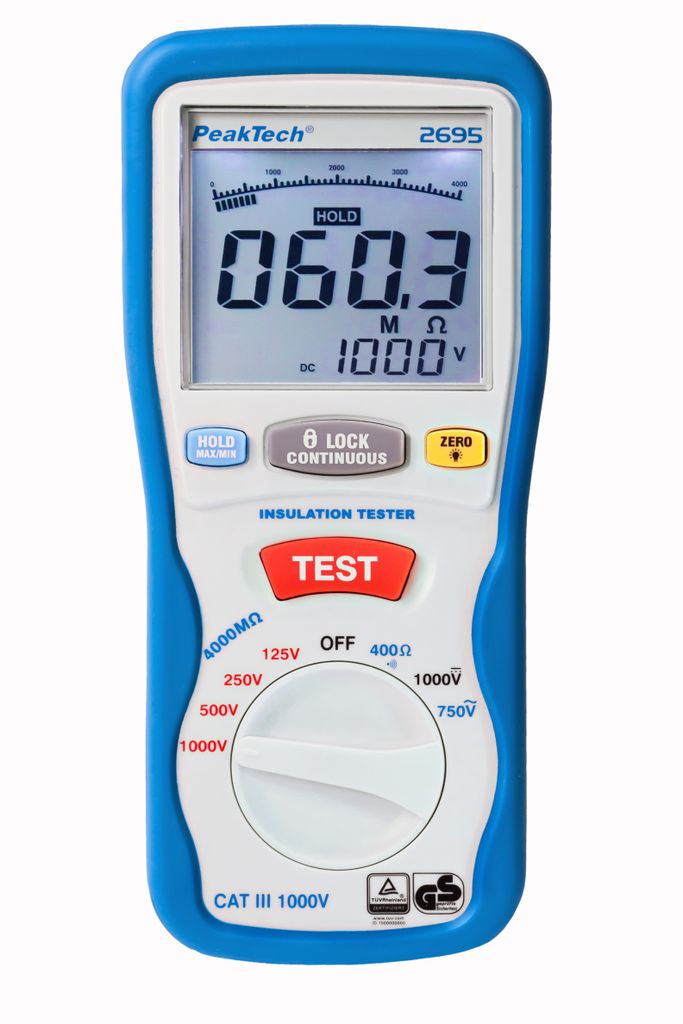 PeakTech P 2695 Tester izolacji 125/250/500/1000V 4000 MΩ Zdjęcie produktu 