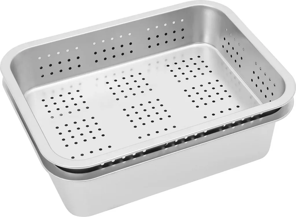 Setaccio Cucina Acciaio Inox Alta Capacità - 3 Pezzi Argento Robusto