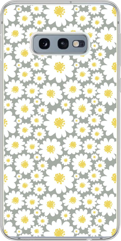MuchoWow Handyhülle Schutzhülle Hülle für Telefoonhoesje Samsung Galaxy S10e Mädchen - Gänseblümchen - Blumen - Muster - Mädchen - Weiß ...