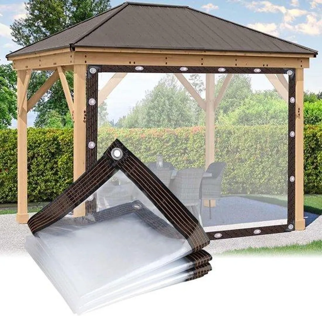 Bâche transparente 2x3m imperméable en PVC haute densité traitée UV