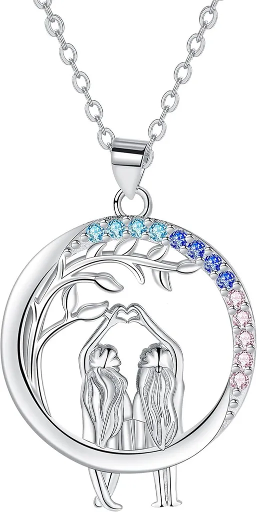 Bijou Collier Sœur Argent Massif - Idée Cadeau Originale pour Femme