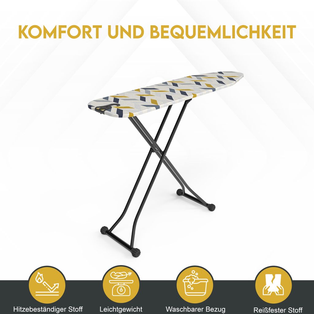 SheeChung Kleines Bügelbrett – 30,5x81,3 Cm, Faltbar Mit Baumwollbezug, Rutschfeste Füße, Ideal Für Kleine Wohnungen