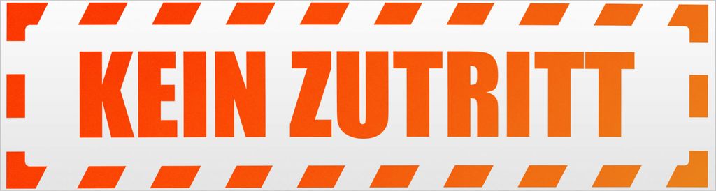 Kiwistar Kein Zutritt Piktogramm gestreift Magnetschild Schild magnetisch - 45cm Neonorange - Magnetfolie für Auto PKW Kfz