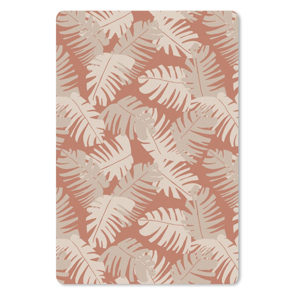 MuchoWow Mauspad Mousepad Sommer - Blätter - Braun - Muster 40x60 cm - Mousepads - Maus Mat - Pad - Mausunterlage - Schreibtisch Accesoire