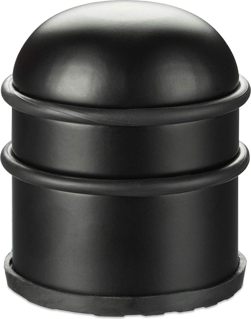 4x Türstopper rund - Türfeststeller Gummi - Türstopper Edelstahl - Türpuffer - schwarz