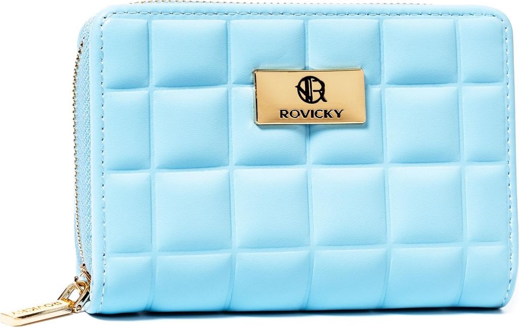 Rovicky | Portemonnaie, für Frauen, mit Schnappverschluss und Reißverschluss, Blau, 13x9 cm
