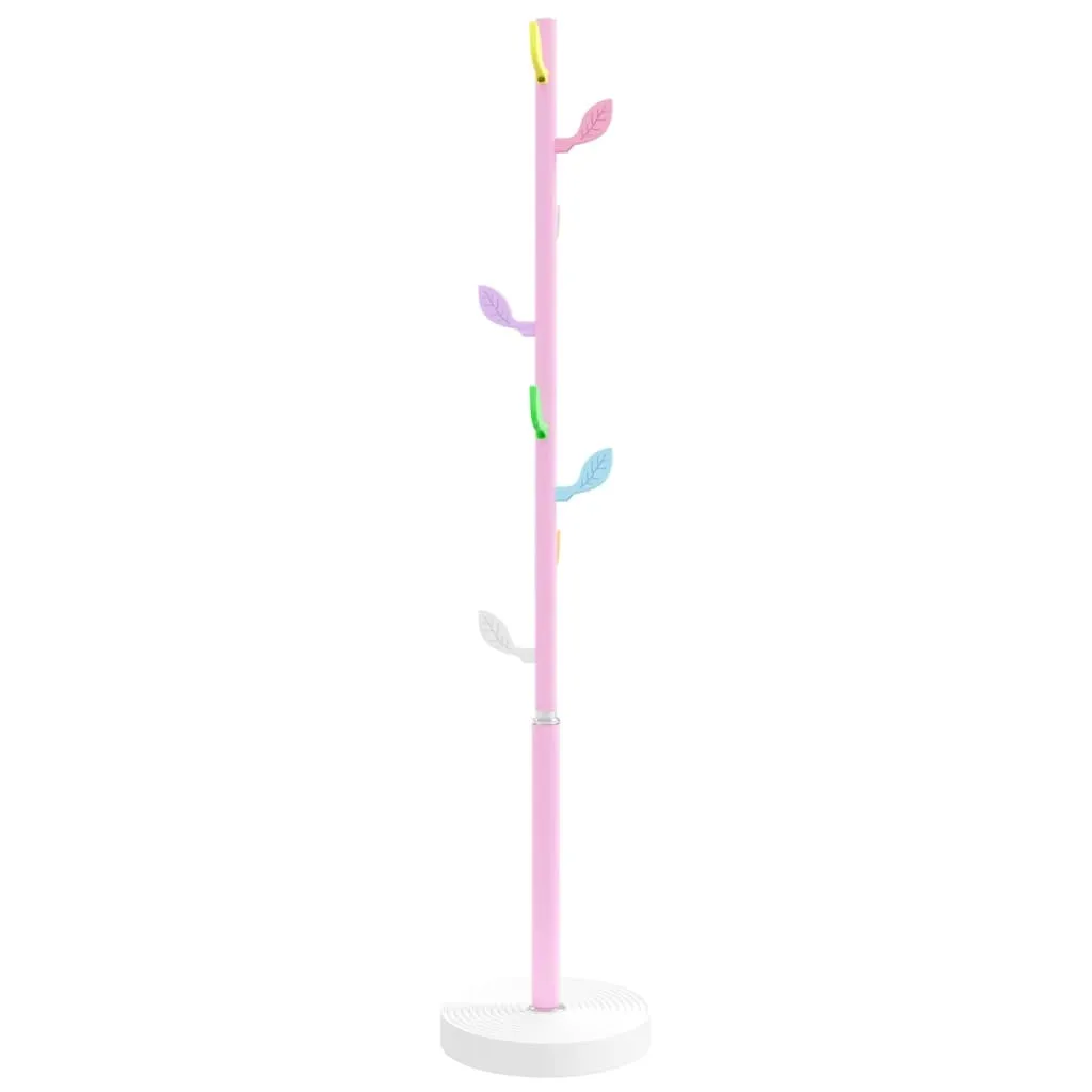 Porte-manteau en fer enduit de poudre rose - Finition durable de 172 cm