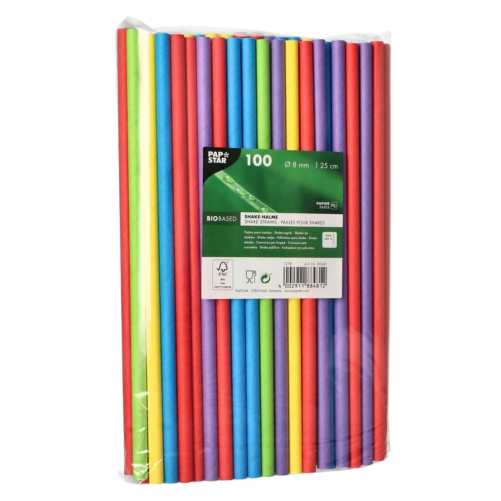 PAPSTAR 88481 100 PAPSTAR Strohhalme pure farbsortiert Zdjęcie produktu 