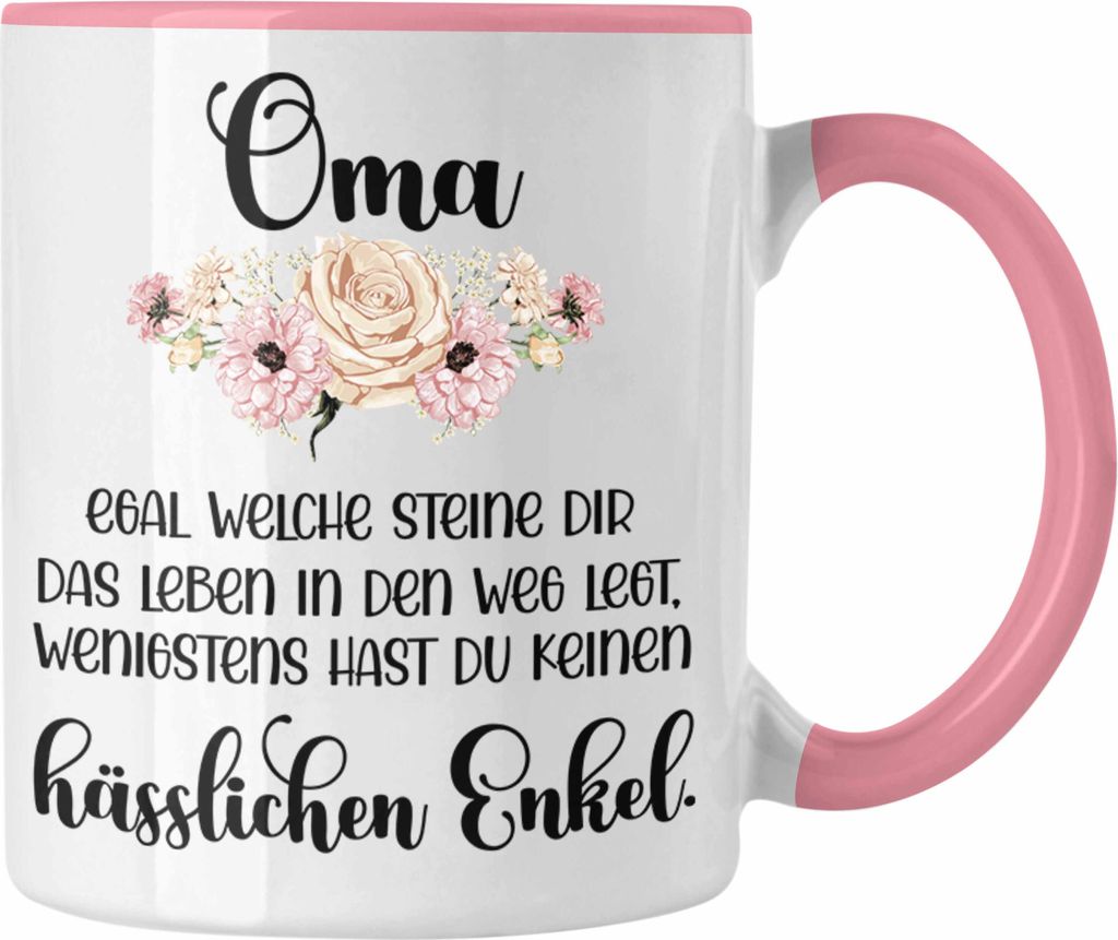Trendation - Beste Oma Geschenk Tasse Geburtstagsgeschenk von Enkel Geschenkideen Lustig Geburtstag (Rosa)