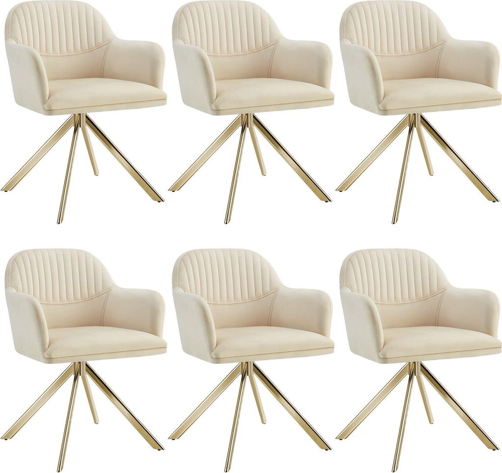Chaise pivotante en velours Lona avec rembourrage épais - Image du produit 