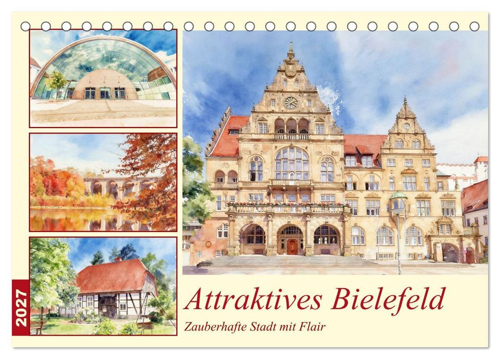 Attraktives Bielefeld (Tischkalender 2027 DIN A5 quer), CALVENDO Monatskalender