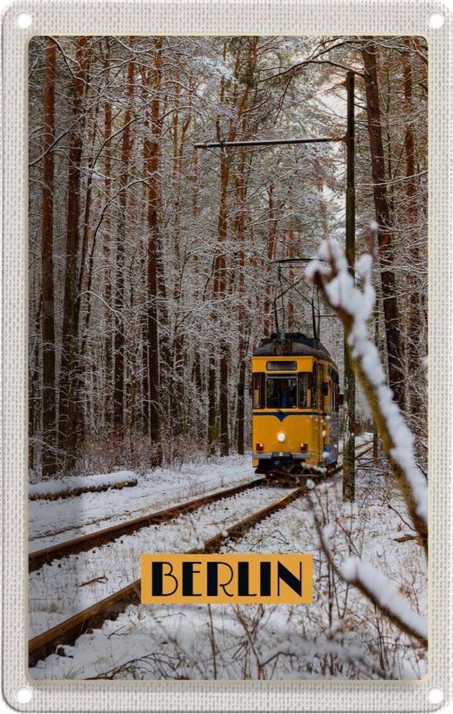vianmo Blechschild 18x12 cm Berlin Deutschland Schnee Reise Bildmotiv Reisemotiv Abenteuer Reisen Urlaub