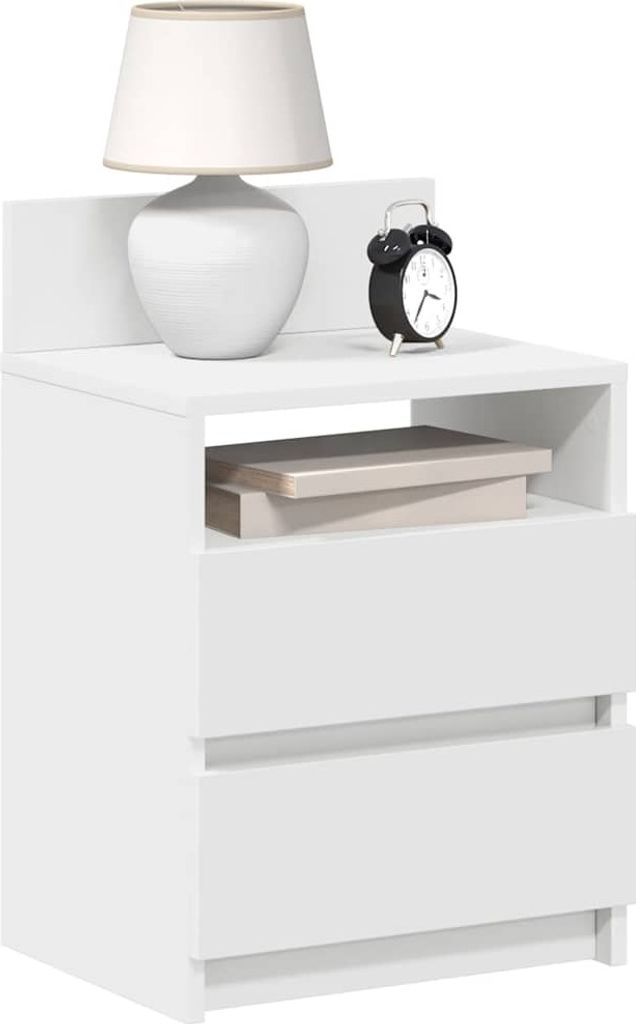 Nachttische 2 Stk. mit 2 Schubladen Weiß 40x33x60 cm, Nachttische & -schränke DesignMöbel