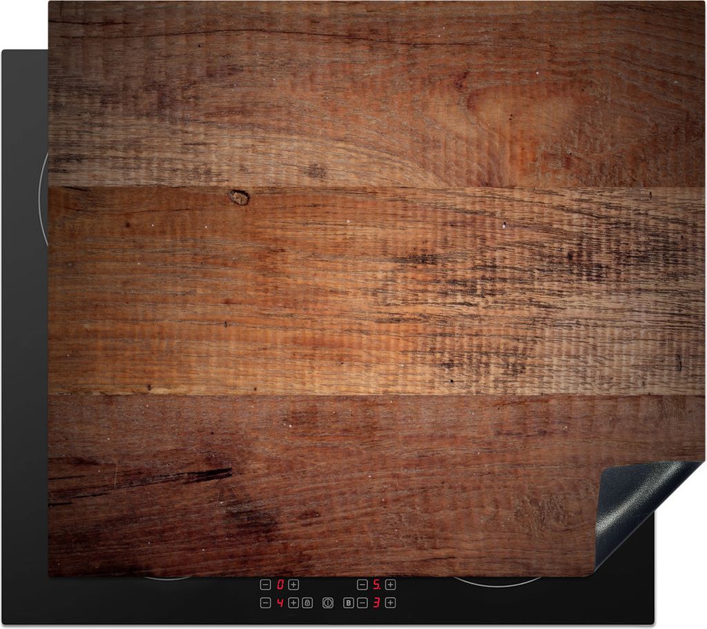 KitchenYeah Herdabdeckplatte Holzbretter als Hintergrund , 60x52cm, Küche Deko, Glaskeramikkochfeld Herdabdeckung, Abdeckplatte fùr Kochfeld