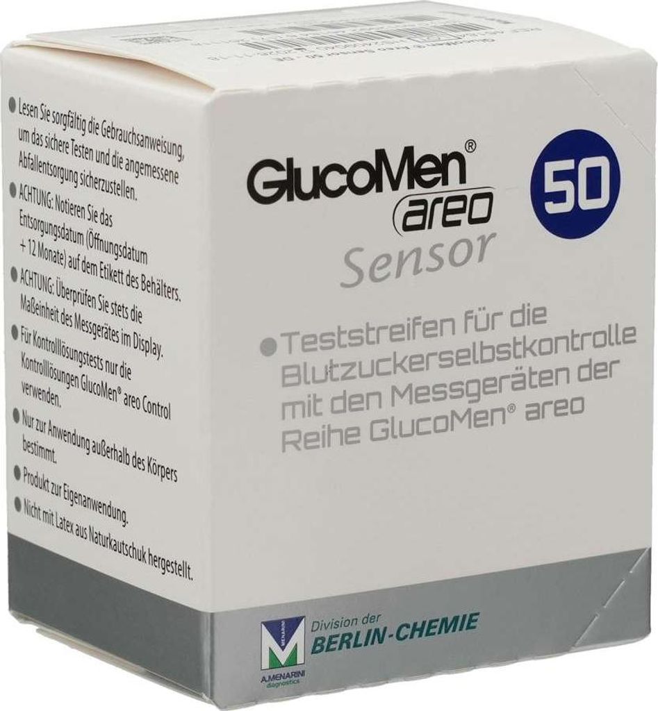 GLUCOMEN areo Sensor Teststreifen 50St PZN 10382178 Produktbild 
