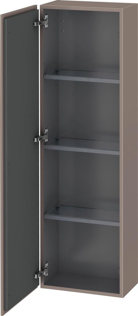 Halbhochschrank L-CUBE 400x243x1320mm Ans links basalt matt Produktbild 