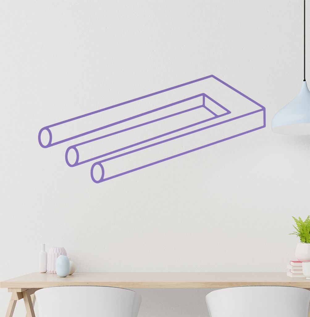 KIWISTAR Optische Täuschung Illusion - Säulen Wandtattoo in 6 Größen - Wandaufkleber Wall Sticker - Dekoration, Küche, Wohnzimmer, Schlafzimme...