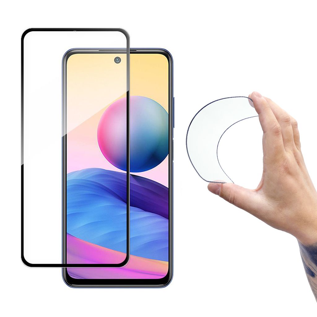 Wozinsky Full Cover Flexi Nano Panzerglasfolie mit Rahmen Xiaomi Redmi Note 10 5G Schwarz