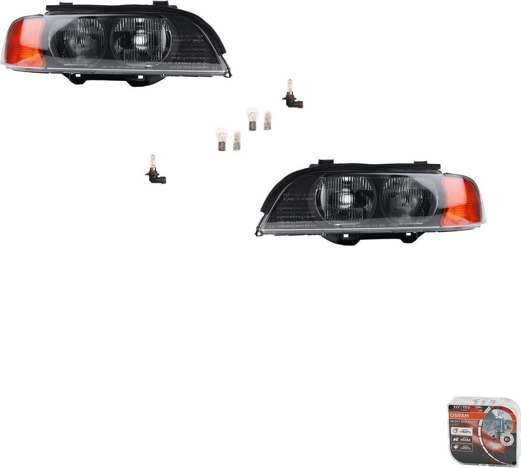 Johns, Scheinwerfer + Osram Night Breaker Laser passend für BMW 5er E39 11/95-08/00 L R 63128362463 8362463 63128362464 8362464