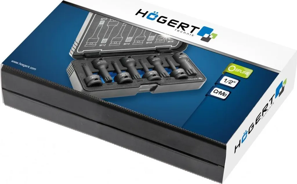 Set de 8 Embouts Hex 1/2" Hogert pour Maintenance Auto et Industrie - 2