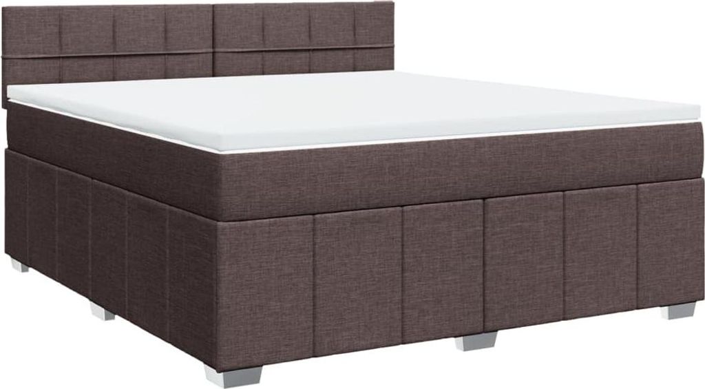 Boxspringbett mit Matratze Dunkelbraun 180x200 cm Stoff