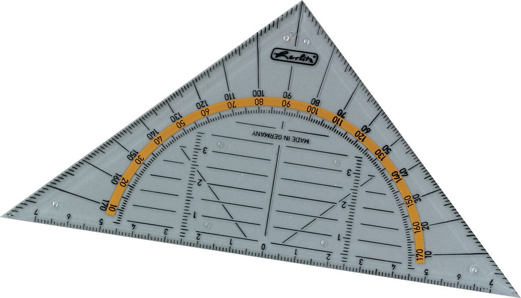 Geo-Dreieck aus Kunststoff 16 Zentimeter, Geodreieck Produktbild 