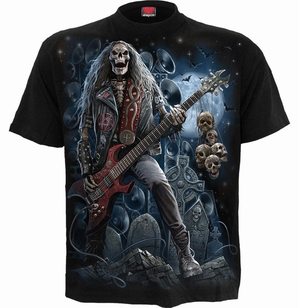 Spiral Direct - "Grim Rocker" T-Shirt für Herren/Damen Uni RO15671 (XL) (Schwarz)