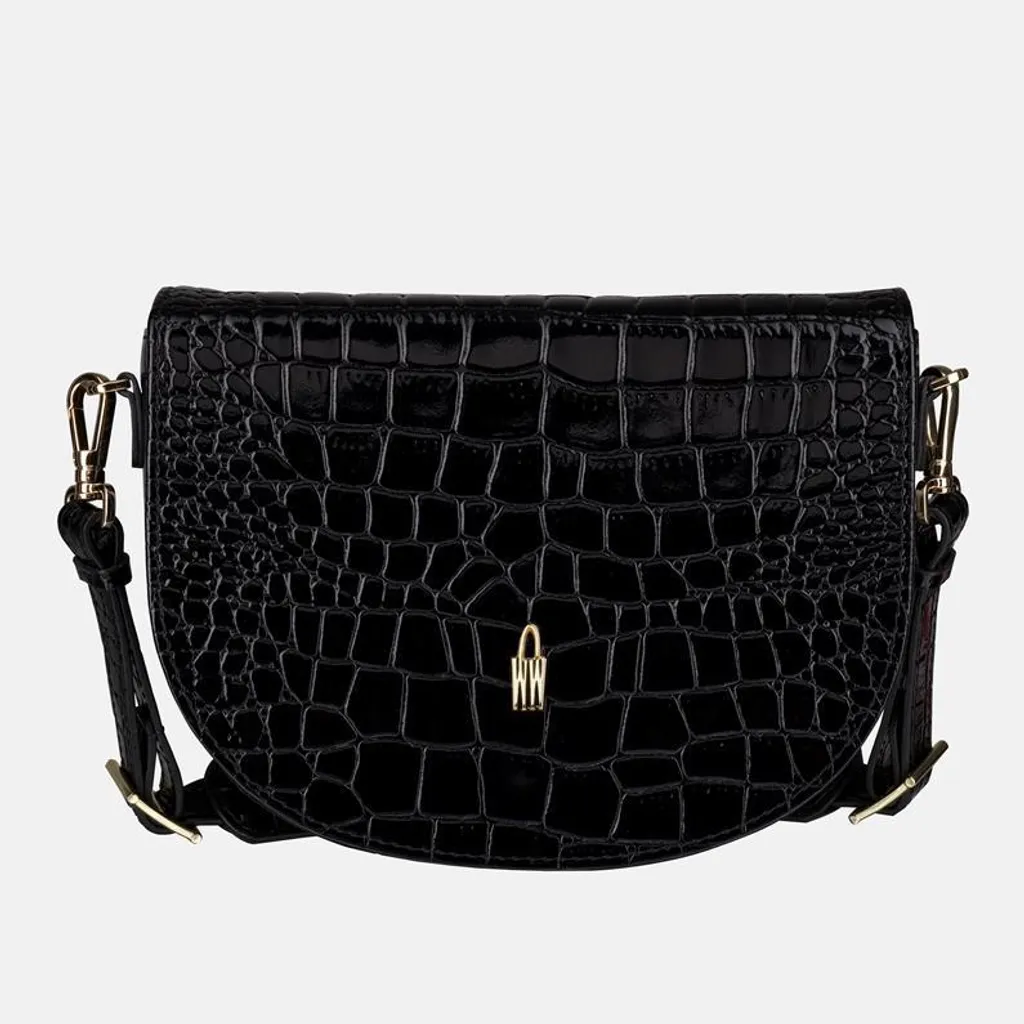 Sac à bandoulière noir MODENA en cuir pour femme - Style besace luxe