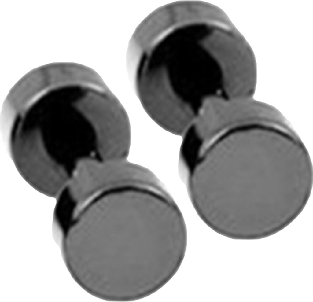 Männer Cool Punk Runde Schwarz Edelstahl Ohrstecker Piercing Ohrringe 3mm - 14mm-Schwarz,3mm