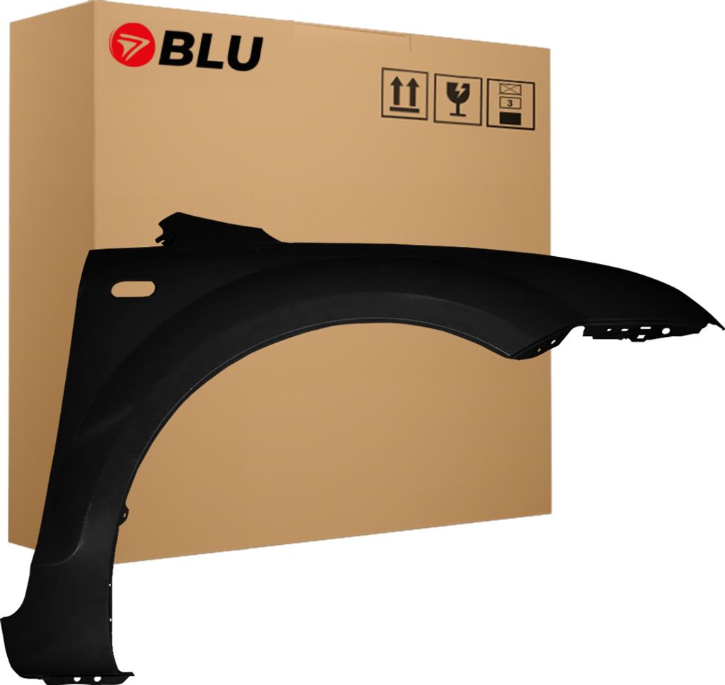 BLU Kotflügel Passend für Ford FOCUS MK2 II F8 Rechts Schwarz PantherSchwarz | 2004-2008 | Vorderseite Vorne | Lackiert | Einbaufertig