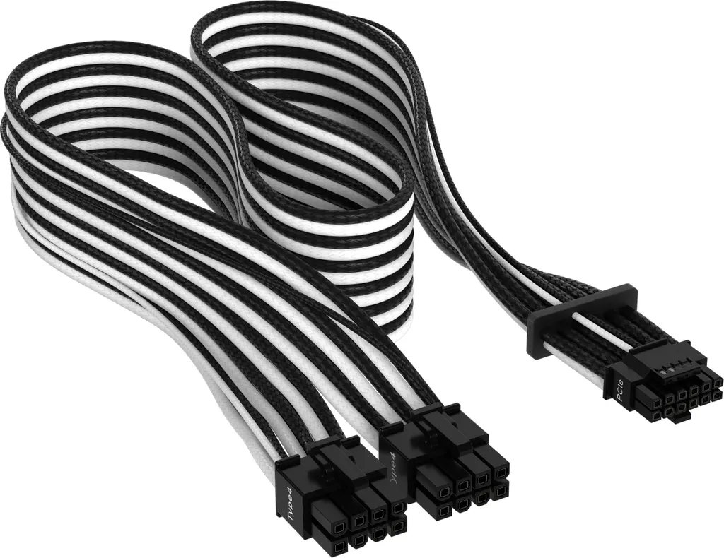 Cavo Corsair Premium Sleeved 12VHPWR 600W PCIe Gen5 Nero/Bianco - Shop
