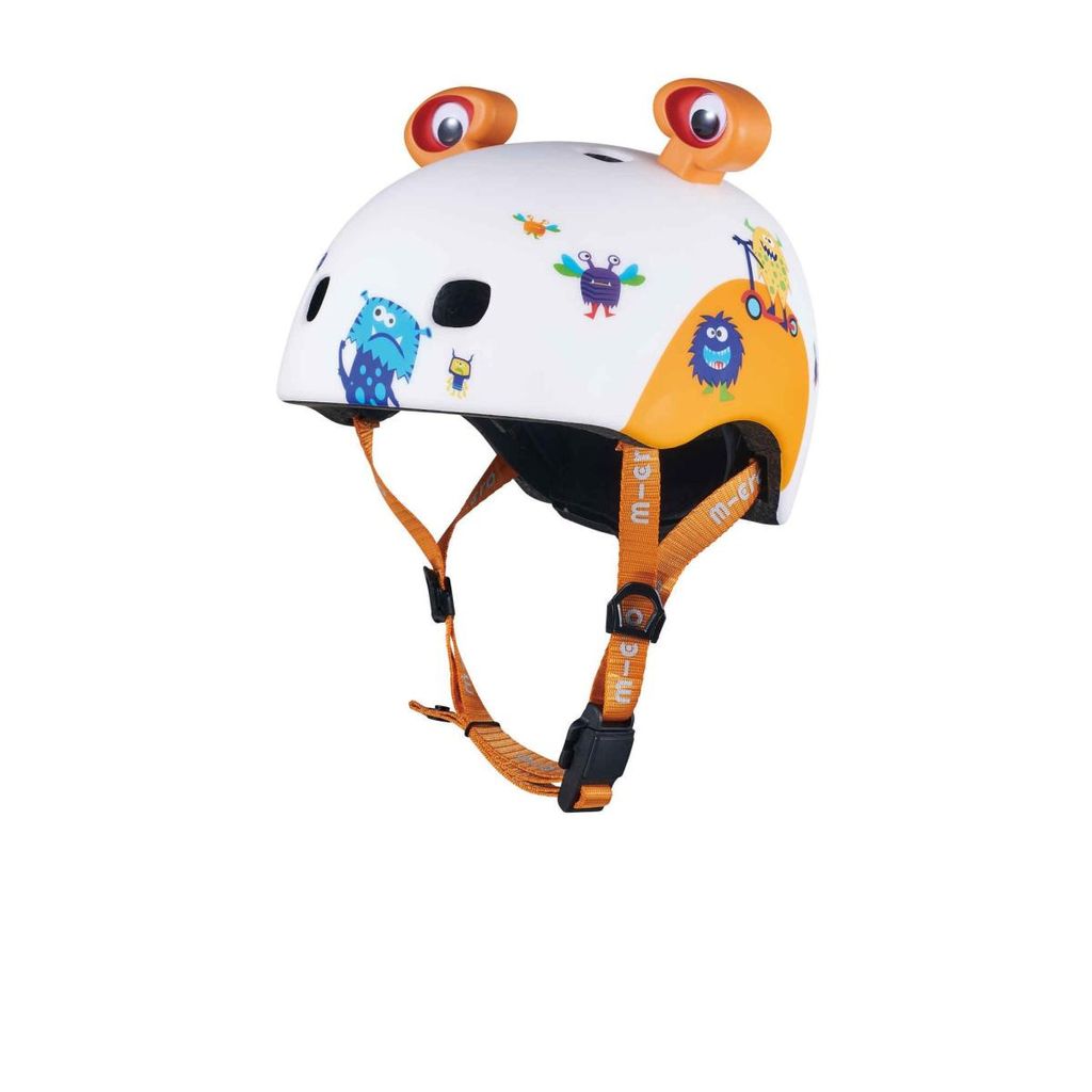 Micro Fahrradhelm 3D Monsters S - Kinderhelm mit LED-Licht