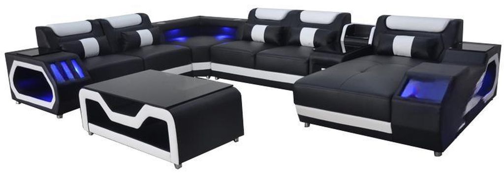 Design Leder Polster Sitz Ecke Leder Eck Landschaft Zimmer Produktbild 