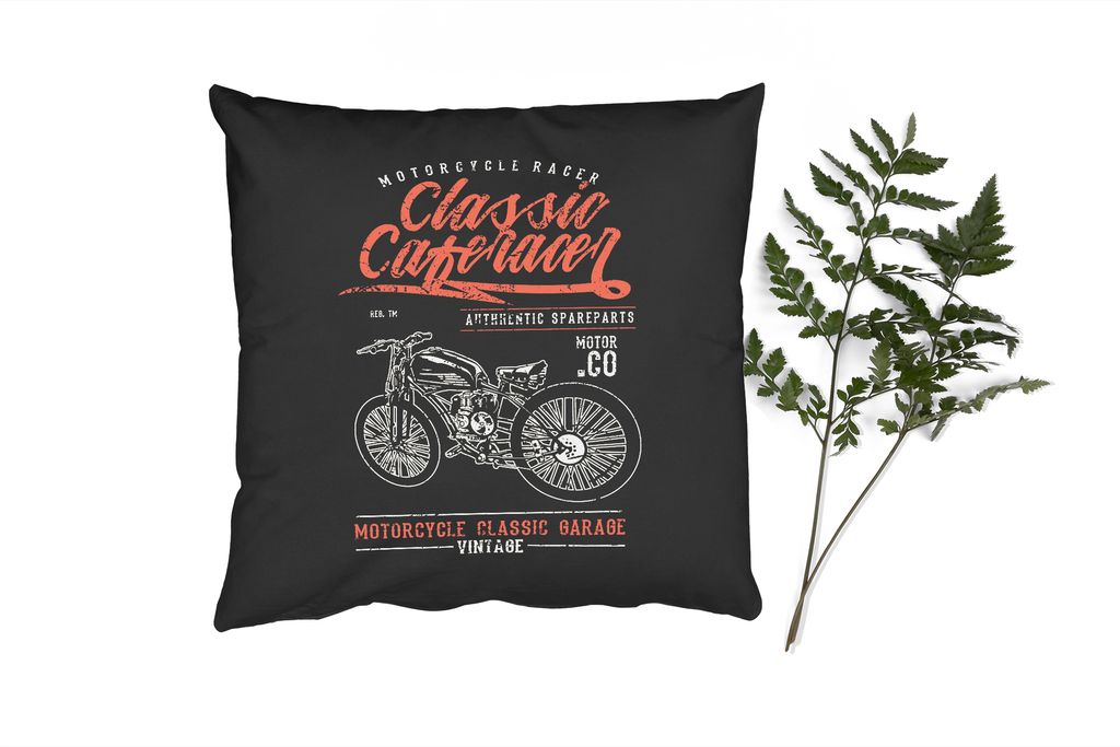 MuchoWow Zierkissen Sofakissen Wohnzimmer Dekokissen 60x60 cm Mancave - Motor - Retro - Zitate - Sitzfläche - Foto Polster