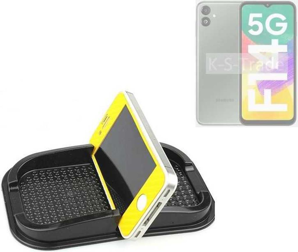 K-S-Trade Auto Anti Rutsch Matte Smartphone-Halter kompatibel mit Samsung Galaxy A14 Haft Pad Armaturenbrett Handy-Halterung Silikon