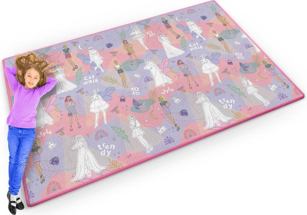 Bunte gruselige Spielmatte, rollbar - 200 x 120 x 0,3 cm, Ricokids RK-343