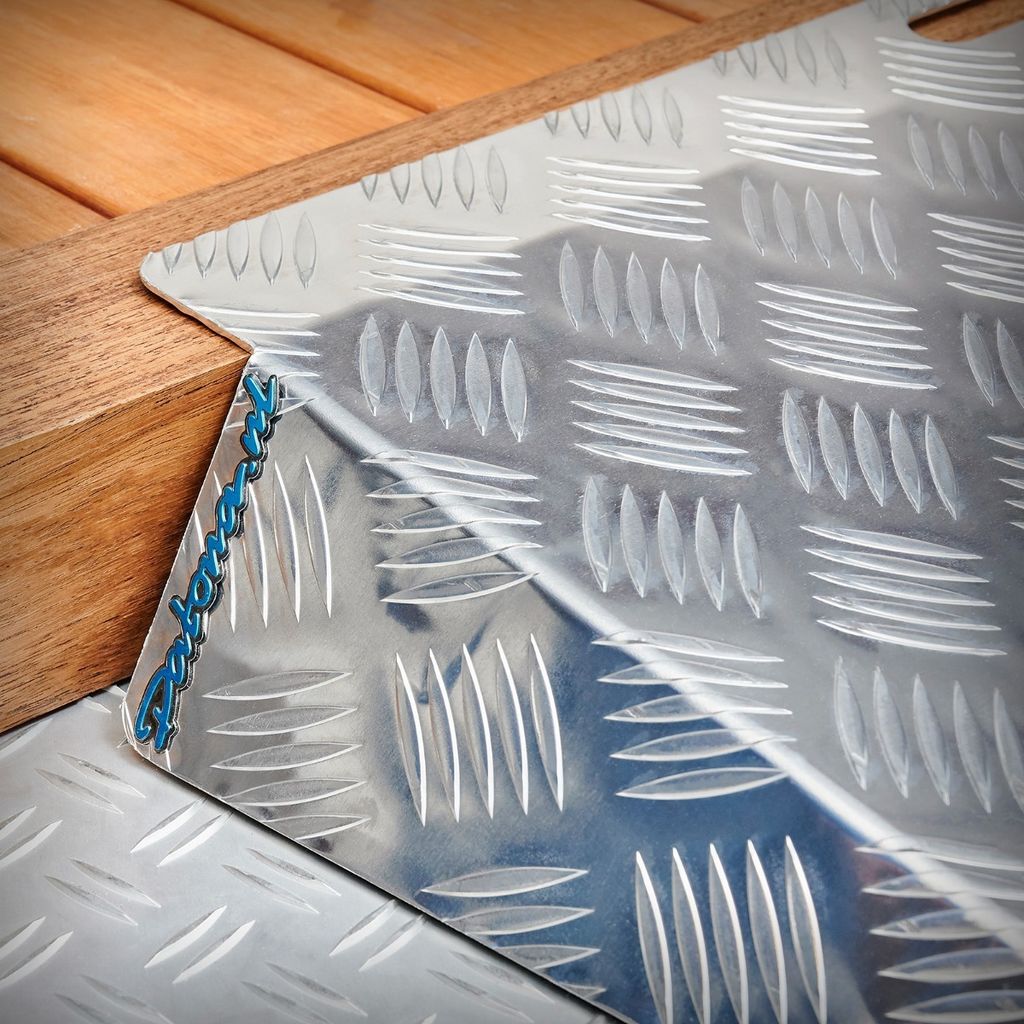 Datona - Türschwellenrampe aus Aluminium 60 x 98 x 3 cm - Rollstuhlrampe & Schwellenrampe 300 kg Tragkraft - Leicht 3 kg mit Griffen, mobil ohne M...