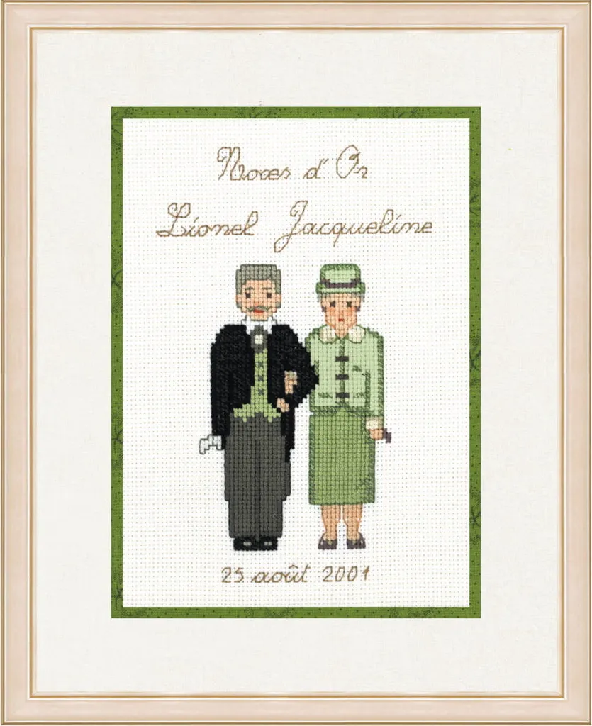 Kit punto croce Le Bonheur des Dames "Nozze d'oro", fai da te, 10x15cm