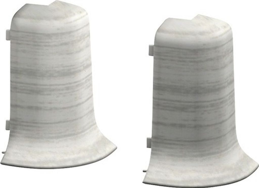 Prinz Außenecken für Klemm-Sockelleiste mit Kabelkanal Esche weiß 50 mm