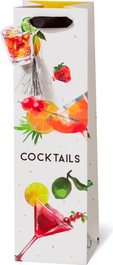 Geschenktüte Tasche Flaschentasche Wein Bottlebag Cocktails Früchte