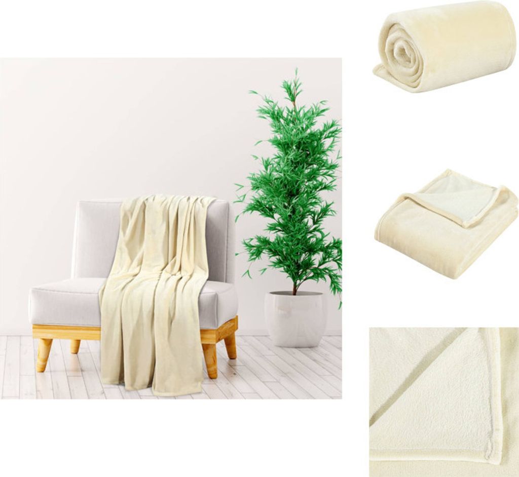 vidaXL Decke Creme 130x170 cm Polyester - Decken