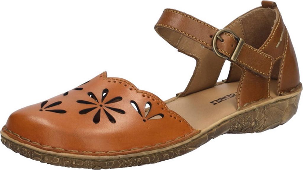 Josef Seibel Damen Sandale aus Leder mit floralen Cut Outs 79504 Rosalie 04, Größe:40 EU, Farbe:Orange