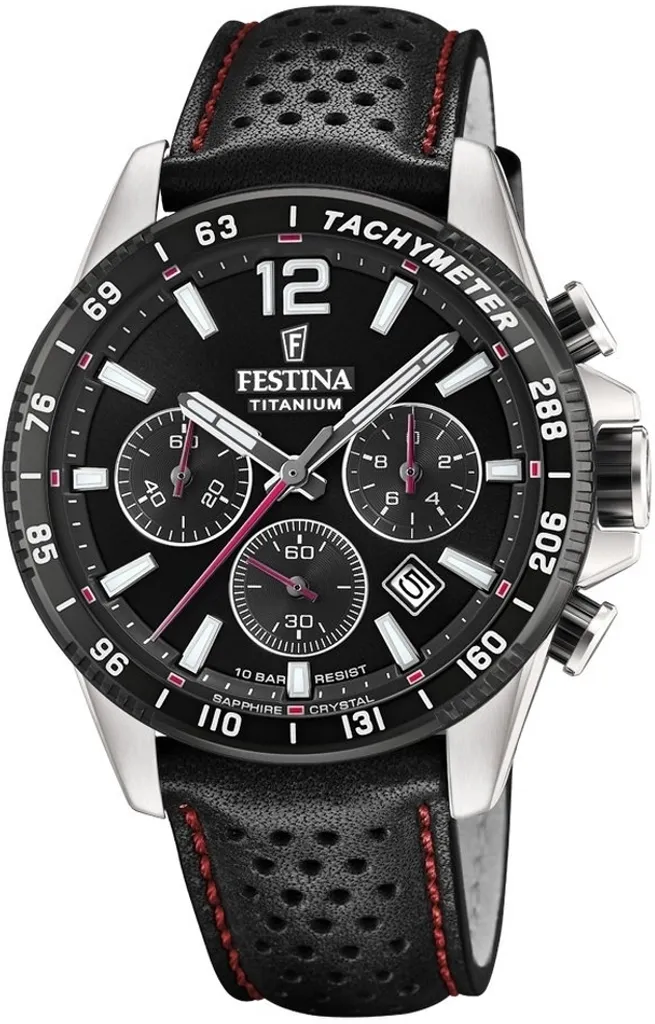 Montre chronographe homme Festina Titanium avec bracelet robuste gris