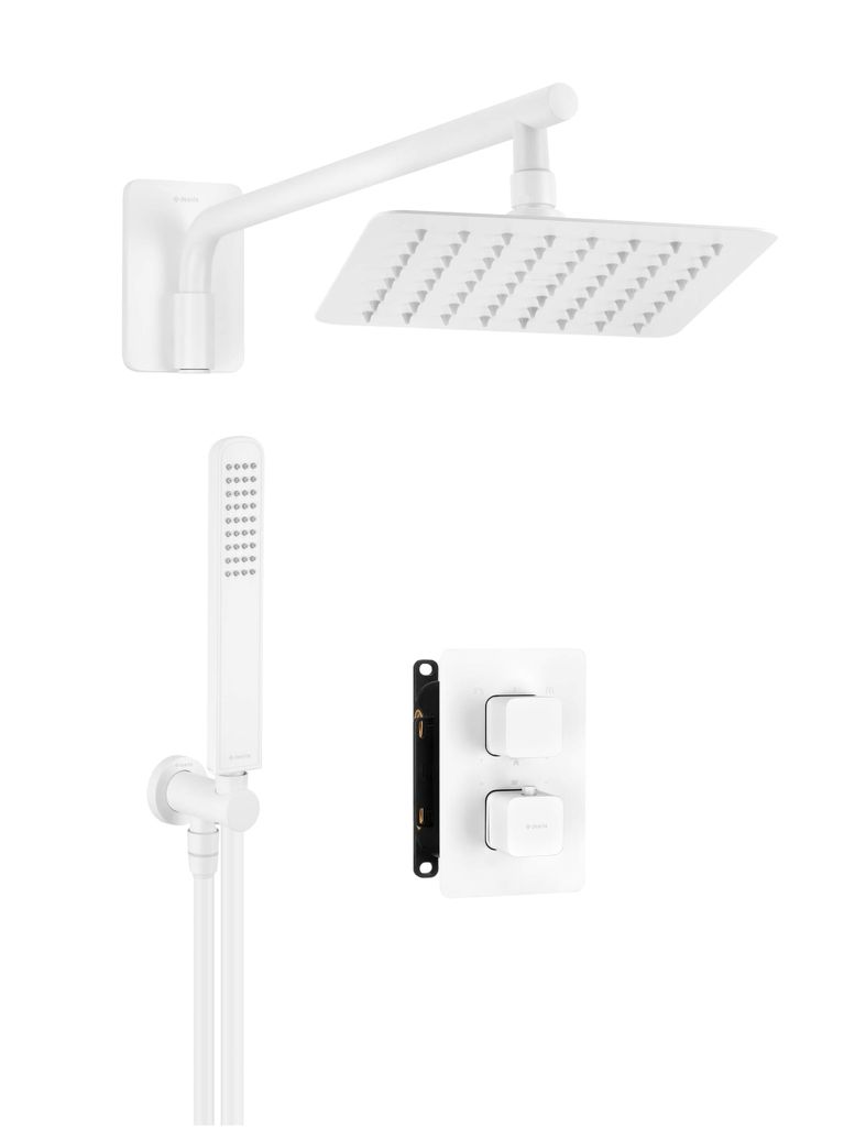 Unterputz-Duschset, mit thermostatischer Box Nero