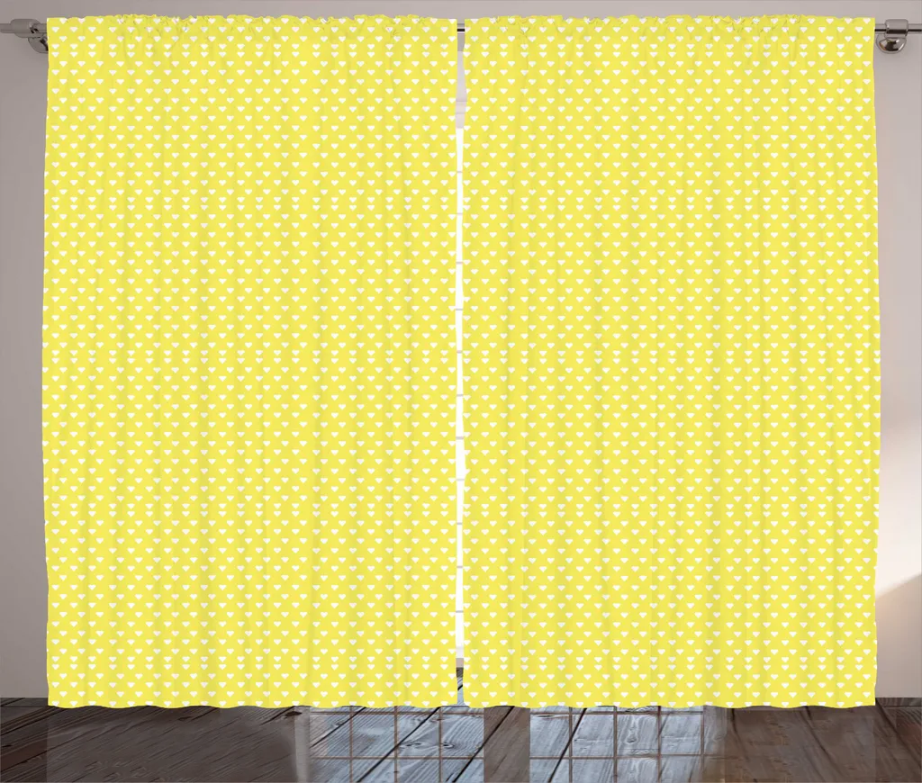 Rideaux Universels Art Abstrait Jaune pour Salon et Séjour 280x225cm